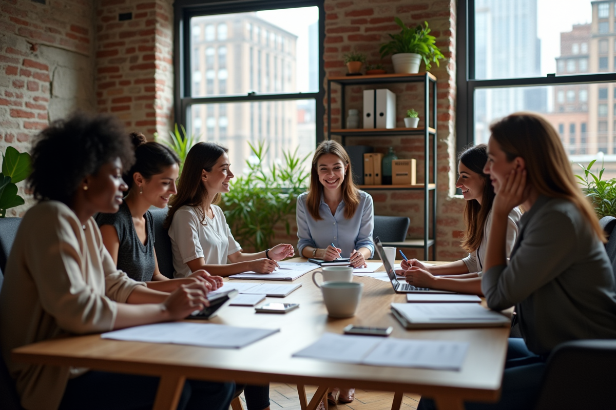 Femmes professionnelles discutant lors d