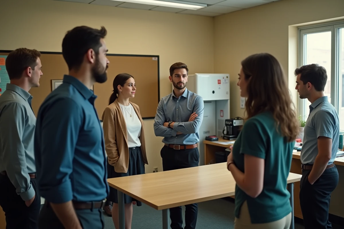 Groupe de collègues dans la salle de pause