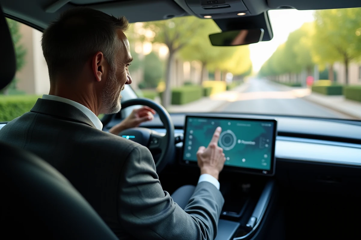 Homme souriant utilisant l